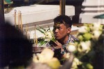 Thailand, Bangkok, Scene in Buddist Temple